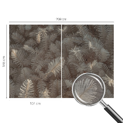 Non-woven wall mural with a frosty twig pattern