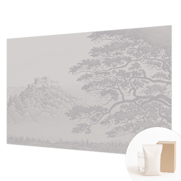 Decorative wall mural for living room featuring a castle landscape