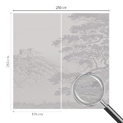 Decorative wall mural for living room featuring a castle landscape