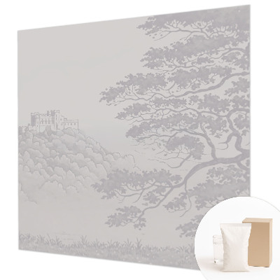 Decorative wall mural for living room featuring a castle landscape