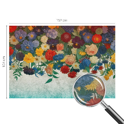Non-woven photo wallpaper with a colorful floral pattern