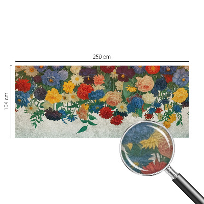 Non-woven photo wallpaper with a colorful floral pattern