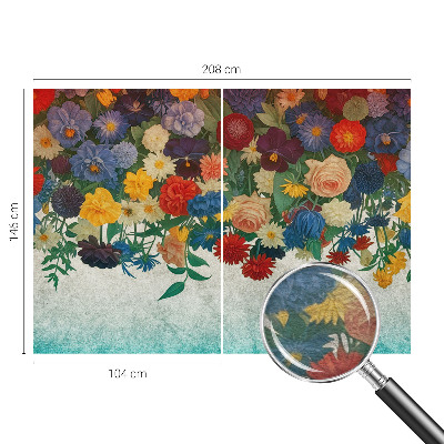Non-woven photo wallpaper with a colorful floral pattern