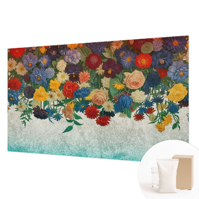 Non-woven photo wallpaper with a colorful floral pattern