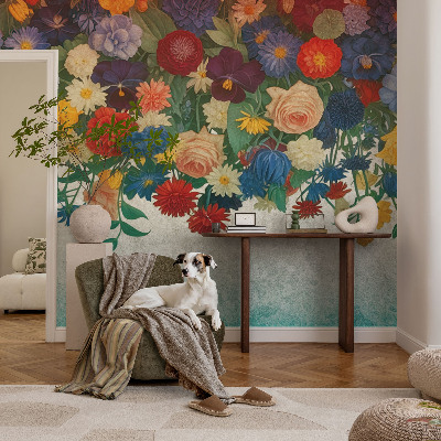 Non-woven photo wallpaper Colorful flowers
