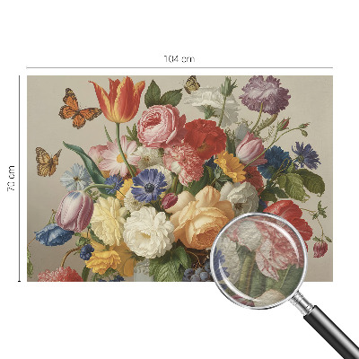 Wallpaper mural Flowers and butterflies