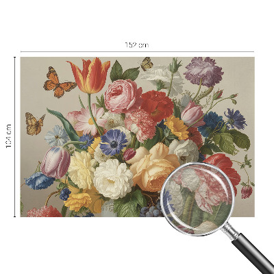 Wallpaper mural Flowers and butterflies