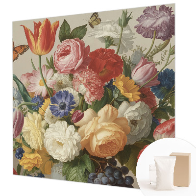 Wallpaper mural Flowers and butterflies