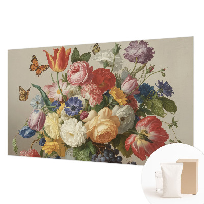 Wallpaper mural Flowers and butterflies