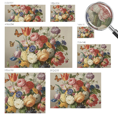 Wallpaper mural with a flowers and butterflies design