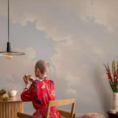 Wall mural with a pastel sky design