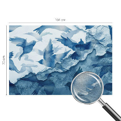 Photo wall mural with a dynamic flock of birds