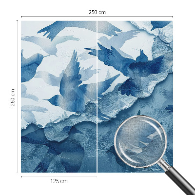 Photo wall mural with a dynamic flock of birds