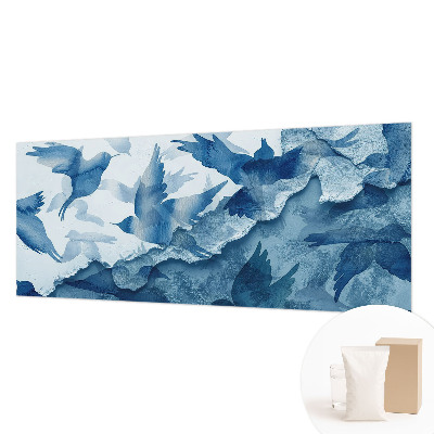 Photo wall mural with a dynamic flock of birds