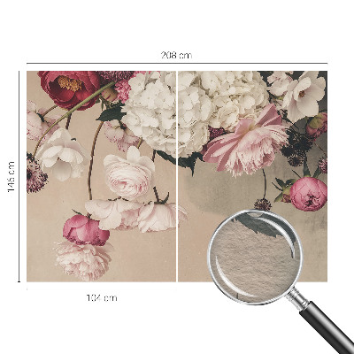 Photo wallpaper with a romantic floral motif