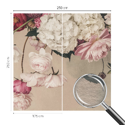 Photo wallpaper with a romantic floral motif