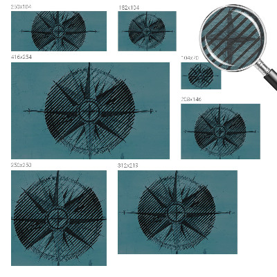 Wall mural for bedroom with a marine compass motif