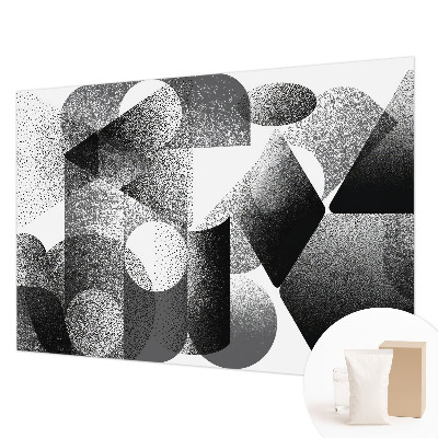 Wallpaper mural for living room with geometric shapes