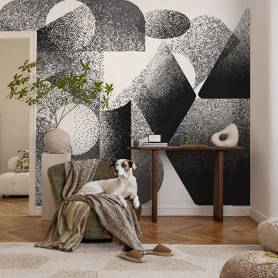 Wallpaper mural for living room with geometric shapes