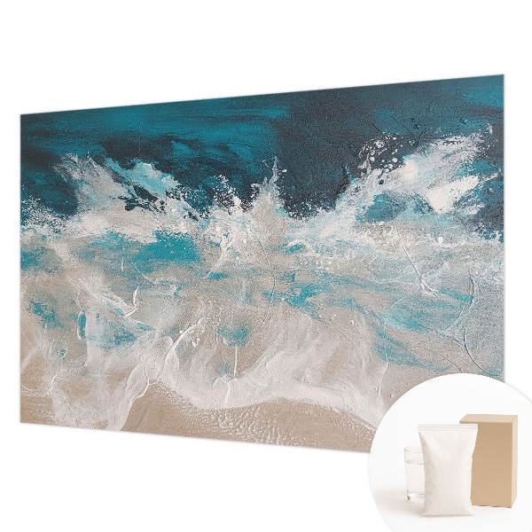 Bedroom wall mural wallpaper with an ocean waves design