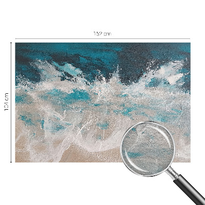 Bedroom wall mural wallpaper with an ocean waves design