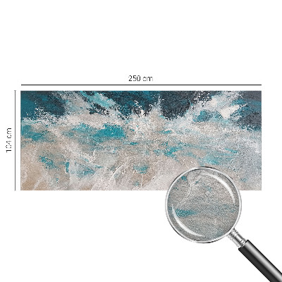 Bedroom wall mural wallpaper with an ocean waves design