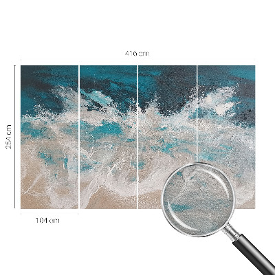 Bedroom wall mural wallpaper with an ocean waves design