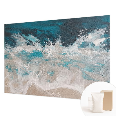 Bedroom wall mural wallpaper with an ocean waves design