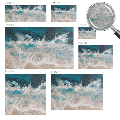 Bedroom wall mural wallpaper with an ocean waves design