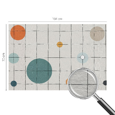 Large wall mural with a pattern of colored circles
