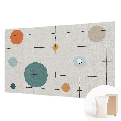 Large wall mural with a pattern of colored circles