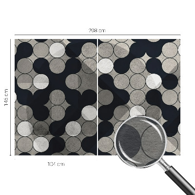 Large wallpaper mural with a geometric circles pattern