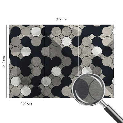 Large wallpaper mural with a geometric circles pattern