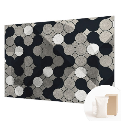 Large wallpaper mural with a geometric circles pattern