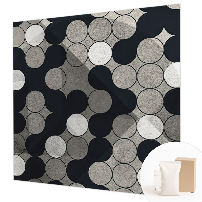 Large wallpaper mural with a geometric circles pattern