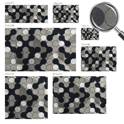 Large wallpaper mural with a geometric circles pattern