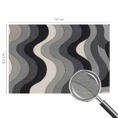 Large wall mural wallpaper with a gray wave pattern