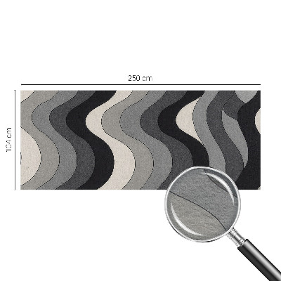 Large wall mural wallpaper with a gray wave pattern