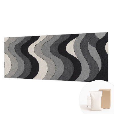 Large wall mural wallpaper with a gray wave pattern