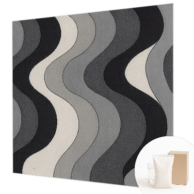 Large wall mural wallpaper Gray waves
