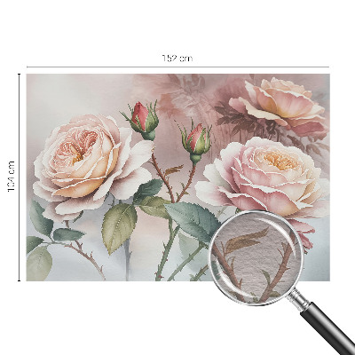 Modern wall mural Pastel roses