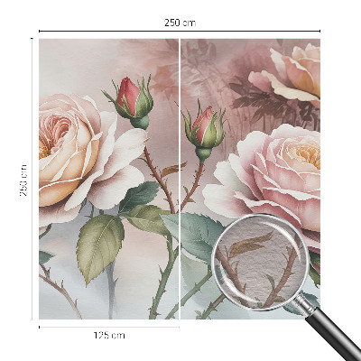 Modern wall mural Pastel roses