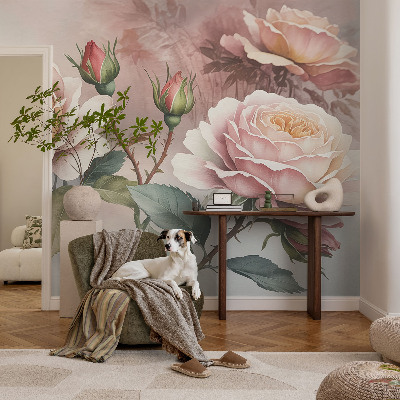 Modern wall mural Pastel roses
