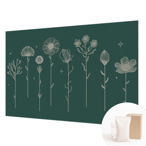 Modern wall mural for bedroom Subtle flowers