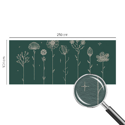 Modern wall mural for bedroom with a subtle floral pattern