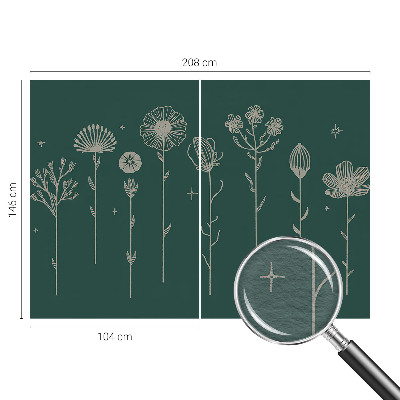 Modern wall mural for bedroom with a subtle floral pattern