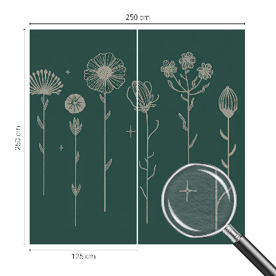 Modern wall mural for bedroom with a subtle floral pattern