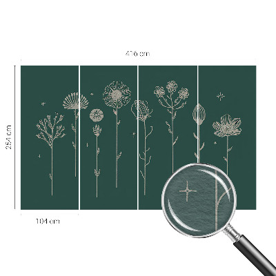 Modern wall mural for bedroom with a subtle floral pattern