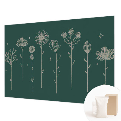 Modern wall mural for bedroom with a subtle floral pattern