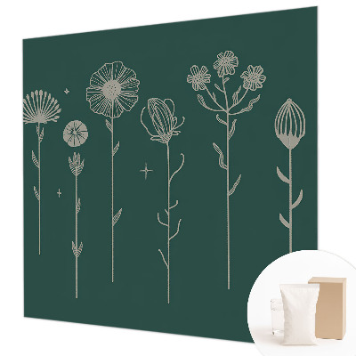 Modern wall mural for bedroom with a subtle floral pattern